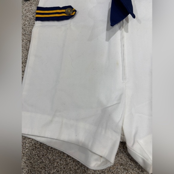 Vintage Toddler Sailor Captain Navy Blue and White Nautical Size 2 Romper - Picture 7 of 8